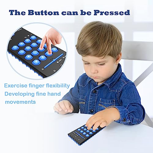Tuivesafu Baby Teether Cell Phone Toy, Soft Silicone Chew Toy With Pop Pressable Key thumb #4