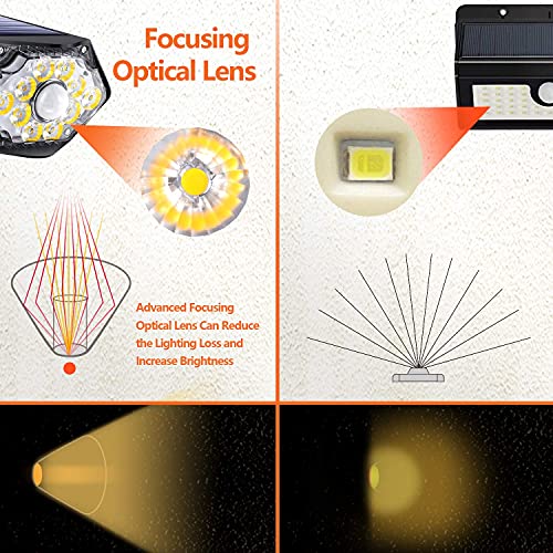 Solar Motion Lights Outdoor, EHO IP67 Waterproof Solar Powered Security Lights, Solar Lights Outdoor with Lights Reflector and 120° Adjustable for Garden, Fence, 2 Pack (Warm White) - Thumbnail 5