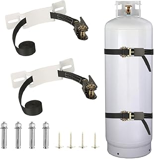 2PCS Propane Tank Holder，Oxygen Tank Holder，Propane Tank Storage,, with 6.6ft Ratchet Strap and Screws