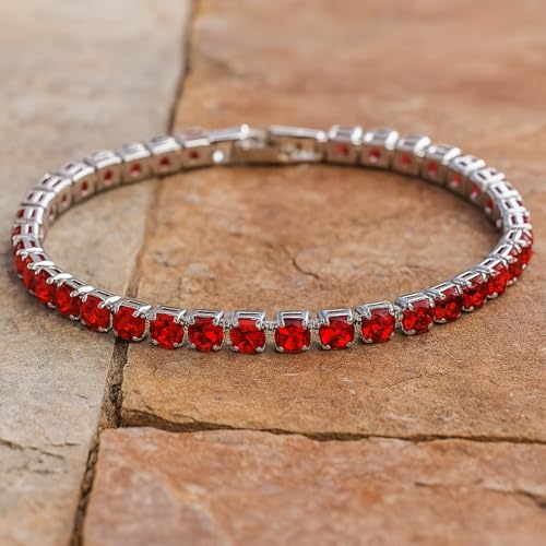 Image of BLACK PEARL Elegant Style Tennis Bracelet with Multicolour Zirconion Stones, Gold and Silver-Toned Bracelet For Women & Girls