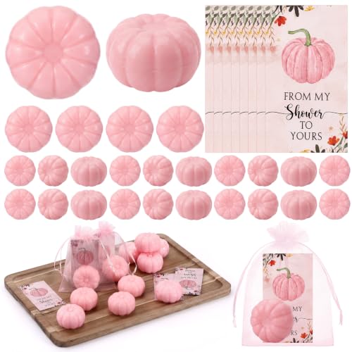Image of 50 Sets Fall Pumpkin Soap Favors Wedding Baby Shower Guest, Pink