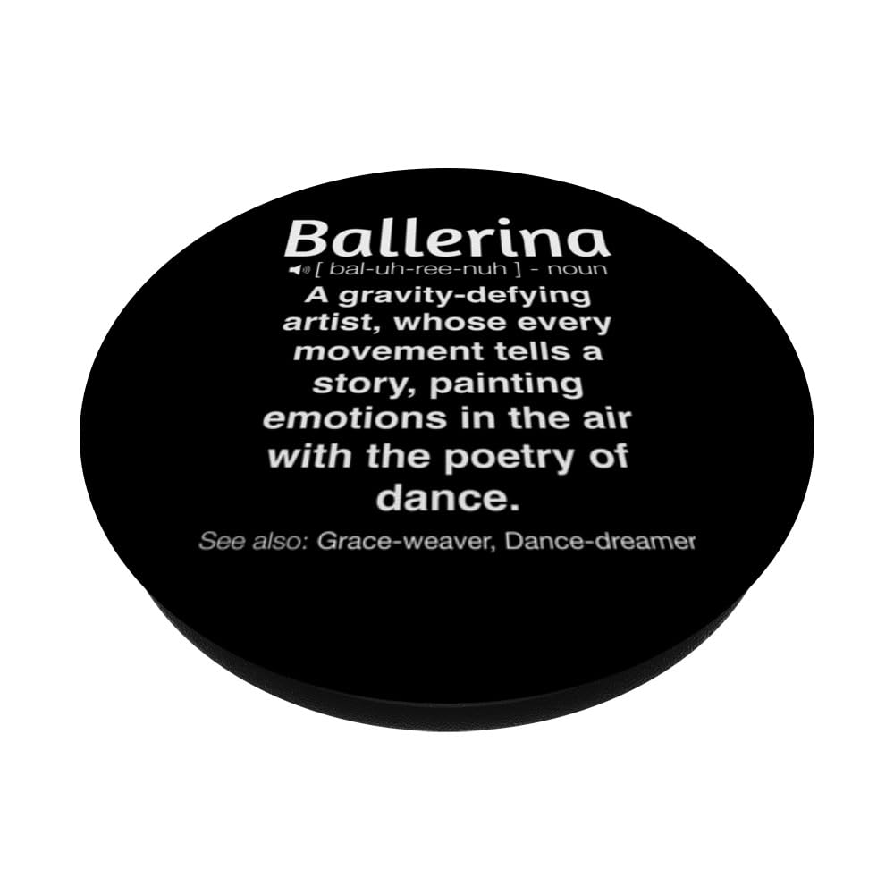 Funny Ballerina PopSockets Swappable PopGrip, Black - Image 2