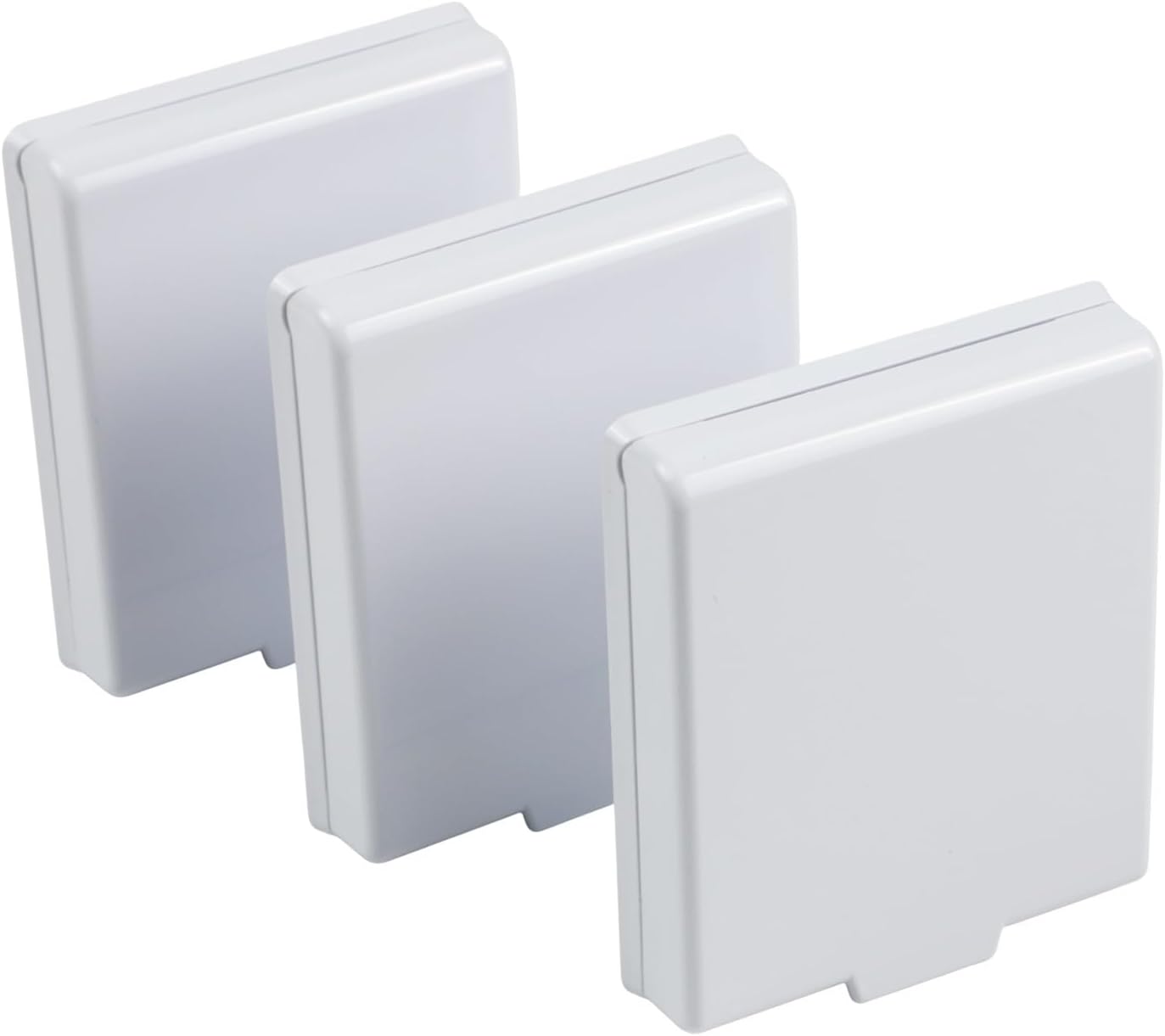 Self-Adhesive 3 Piece Switch Protective Covers for Wall Socket 86 Type Plastic Dust and Water Resistant (White)