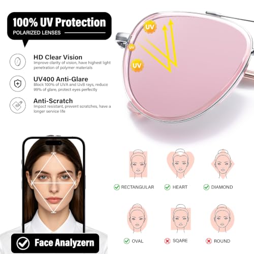 KUGUAOK Polarized Aviator Sunglasses for Women Men UV Protection 3 Pack - image 4