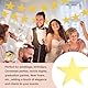 QUARKZMAN Gold Stars Cutouts Dekoration, 24 Stück 6 Doppelseitig Bedruckte Papiersterne Ausschnitte Konfetti Kartonsterne Dekorationen für Pinnwand Wand Klassenzimmer Party