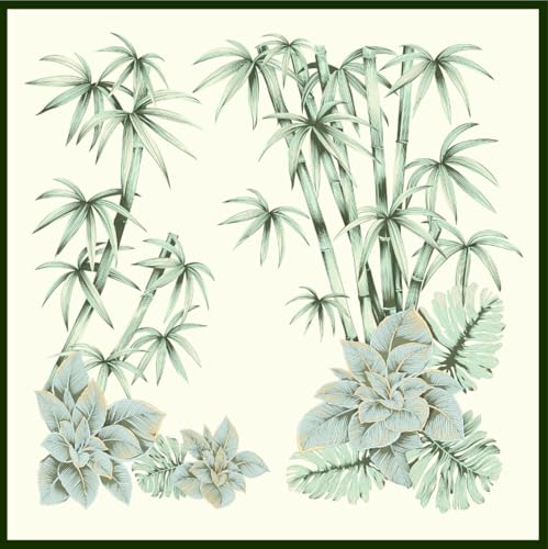 35"x35" Large Square Printed 100% Mulberry Silk Twill Scarf with Hand-Rolled Edges3