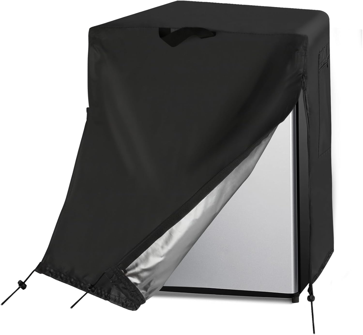 Kühlschrankabdeckung, wasserdicht, staubdicht, schützt vertikale Gefrierschränke / Getränkekühlschränke, geeignet für Kühlräume (61 x 61 x 195,6 cm), Schwarz