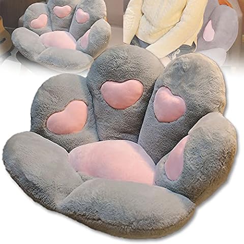 Firecos Katzenpfoten Kissen, Sitzkissen für Stuhl, Plüschkissen in Niedlicher Pfotenform, Hautfreundliches Sesselkissen, Weicher Cover