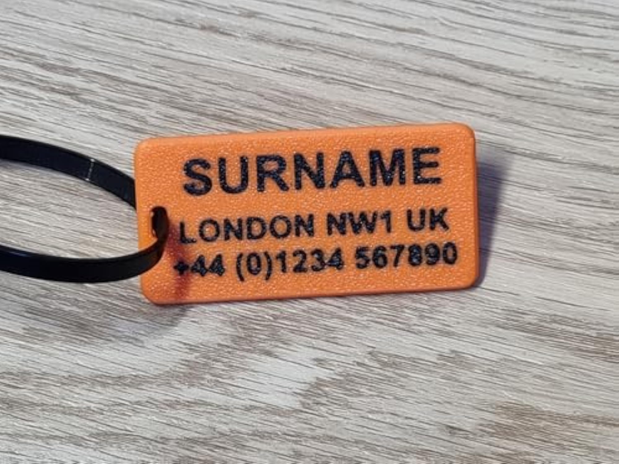 Custom 3D Printed Luggage Tag, Personalised Travel ID