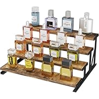 Lifewit 4 Etagen Display Ständer mit Schwarzes Metallregal, 35 x 27 x 16 cm Stehende Aufsteller für , Holzwerkstoff Organizer für Schminktisch/Badezimmer, Tortenständer für Party