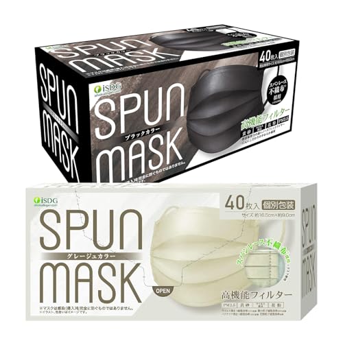 [HhbgR] iSDG Xp[XsDzJ[}XN SPUN MASK  ubN 40×2 (ubN+O[W)