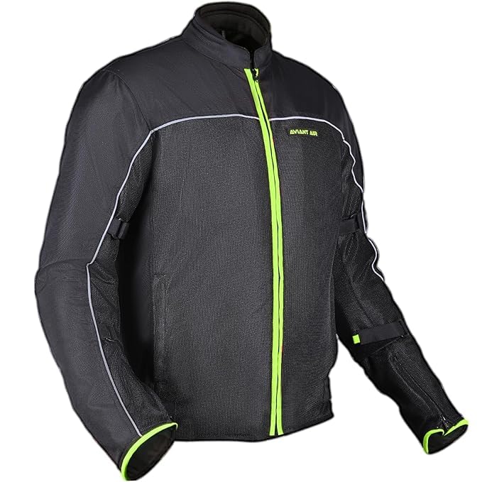 Allextreme AVIANT AIR Bike Riding Jacket CE Level 2 Certified Armour Protector Elbows Shoulders Protection Mesh Fabric Motorcycle Rider Gear for Bikers (4XL, Black & Green)-picture-33