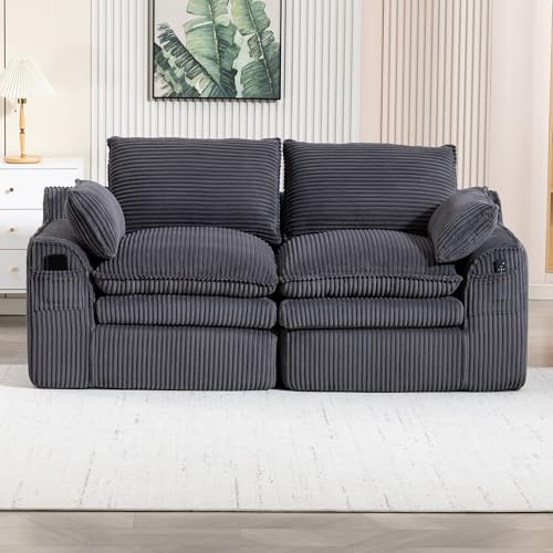 Sofá modular con núcleo de muelles y espuma de 3 capas gris oscuro 2