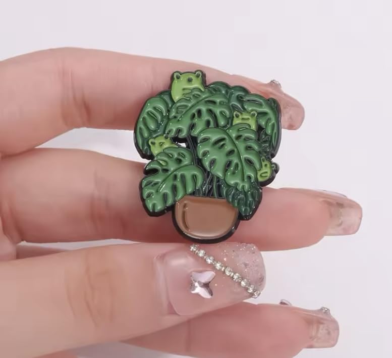 Image of Frog Enamel Pin, 1.4 x 1.1 inches, Metal Lapel Pin for Bags and Clothes
