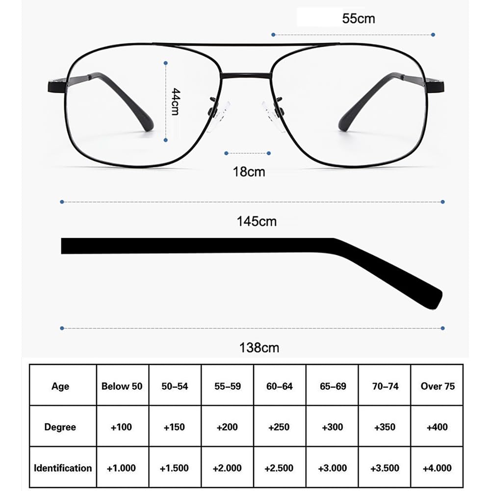 JIETIAN Gafas de Lectura multifocales progresivas RetroHD, Lentes asféricas de Resina 1,56/protección contra la luz Azul adecuadas,03,+1.75