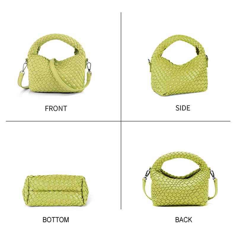 Image of Maydear Woven Purse for Women, Small Top Handle Handbag with Detachable Shoulder Strap, Crossbody Bag