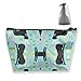 Produktbild Black Lab Fabric Labrador Retriever Easter Pastel Makeup Bag Zipper Organizer Portable Cosmetic Bags for Women