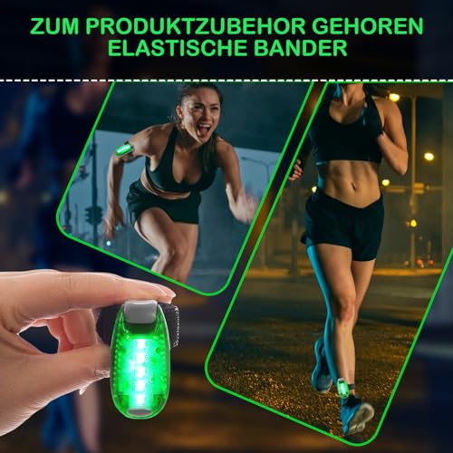 3 Stück LED Sicherheitslicht, Blinklicht Schulranzen Licht, Clip Reflektor Rucksack licht, Sicherheitsleuchten für Jogger, Hunde, Outdoor-Sicherheit, Kinderwagen-Sicherheit（Grün）