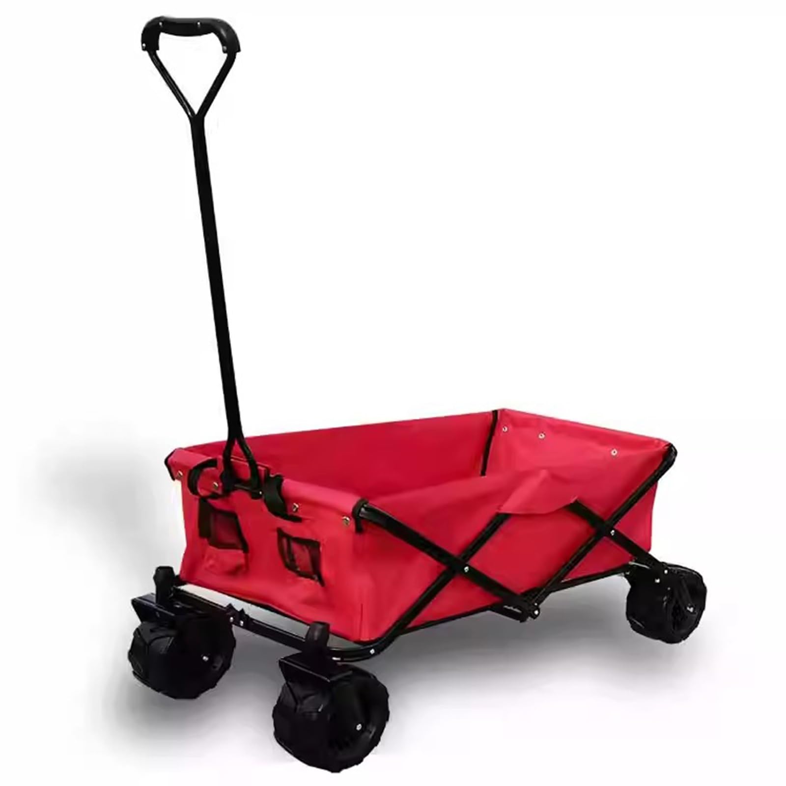 Carrello da campeggio pieghevole con ruote, carrello da esterno per spiaggia, giardino, campeggio, pesca, bambini, portatile e versatile
