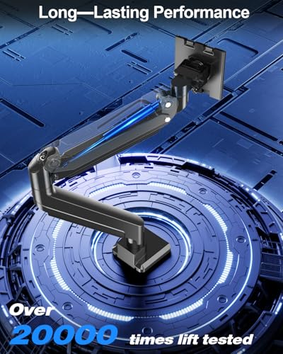 Image of MOUNT PRO Heavy Duty Monitor Arm for Max 49 Inch Ultrawide Screens up to 44 lbs, Aluminum Premium Single Monitor Mount for Samsung Odyssey G9 and More, Adjustable Display Desk Stand, VESA 100x100mm