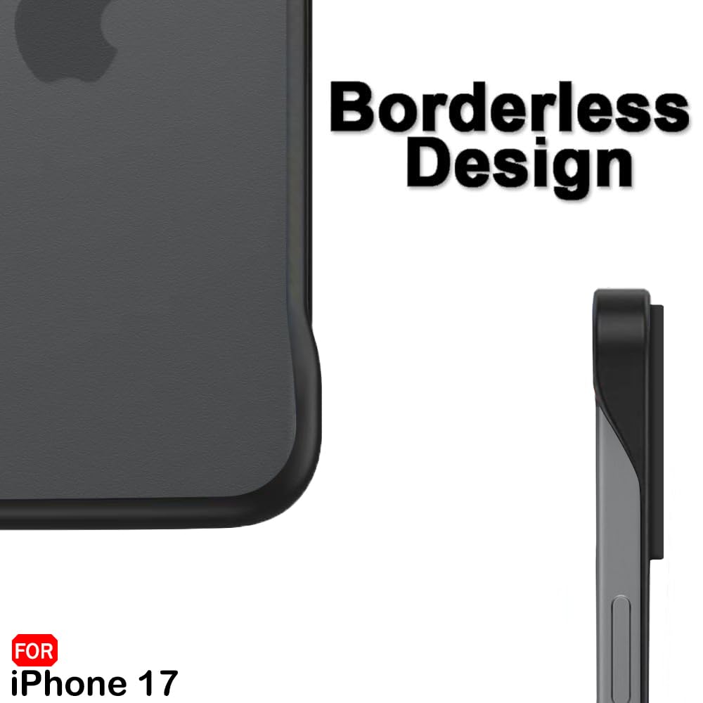 TheGiftKart Hybrid Ultimate Slim Back Case Cover for iPhone 17 | Lightweight Profile | Frosted Matte Translucent Hard Back Case Cover for iPhone 17 (PC & TPU, Black Sides) — Amazon image 7