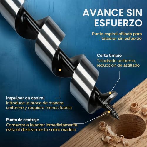 Miniatura 2 de Am-Zerspanungstechnik Lewis - Broca Para Madera 6 Mm - 400 Mm, Diámetro De 6 X 400 Mm
