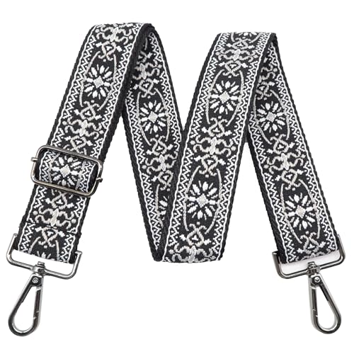 Image of LEMEDE Purse Strap Adjustable Replacement Crossbody Bag Strap Retro Jacquard Embroidery Shoulder Straps for Canvas Bag