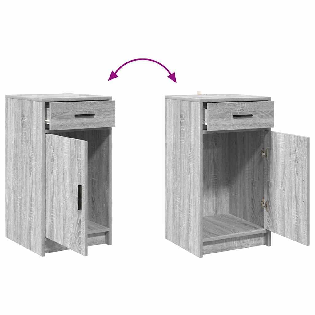 vidaXL Moderner Frisiertisch mit Spiegel und integrierter Beleuchtung, viel Stauraum und Schubladen, ideal für Schlafzimmer, Grau Sonoma Finish, stylisches Makeup-Vanitieset, Möbel mit LED Licht