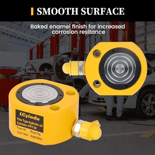 Image of 30T Low Profile Stroke Hydraulic Ram Cylinder Jack 0.55 inch Stroke FPY-30 Single-Action Lifting Cylinder Jack Mini Protable Porta Power Ram for Machinery and Industry