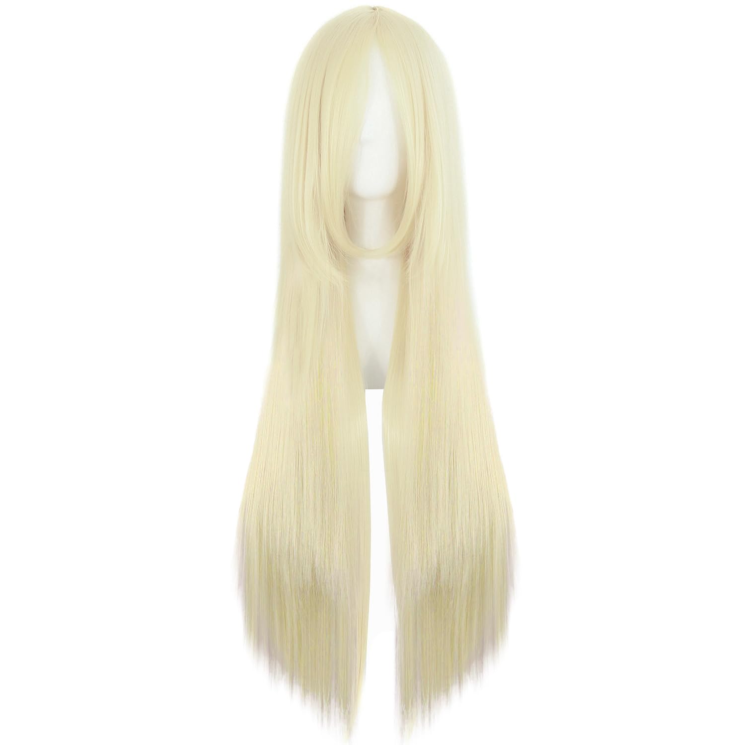 MapofBeauty 32" 80cm Long Straight Anime Costume Cosplay Wig Party Wig Light Blonde AD-image-43