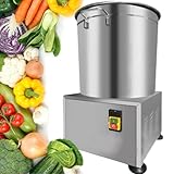 JIAWANSHUN Electric Commercial Salad Spinner Large Inner Capacity 10L(3kg Vegetable), 110V Stainless Steel Lettuce Spinner Vegetable Dryer for Canteens Hotels and Restaurants, One Key Switch