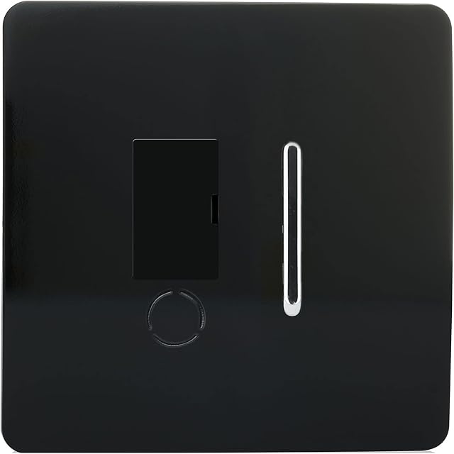 Trendi Switch ART-FSBL Trendi Artistic Modern Glossy Tactile Fused Spur Switch - Gloss Black