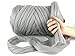 Giant Wool Yarn Chunky Arm Knitting Super Soft Wool Yarn Bulky Wool Roving (2 kg/4.4 lbs, Light Grey)