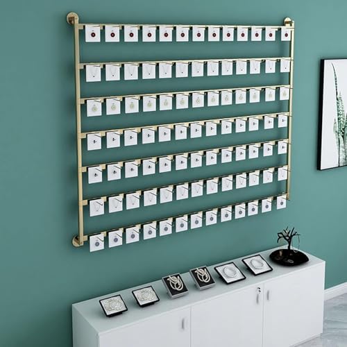 Wall Mounted Jewelry Organizer - Metal Display Rack with Hooks for Necklaces, Keyrings, Hats - Stylish Storage Shelf for Closet & Retail Use, Space-Saving Solution