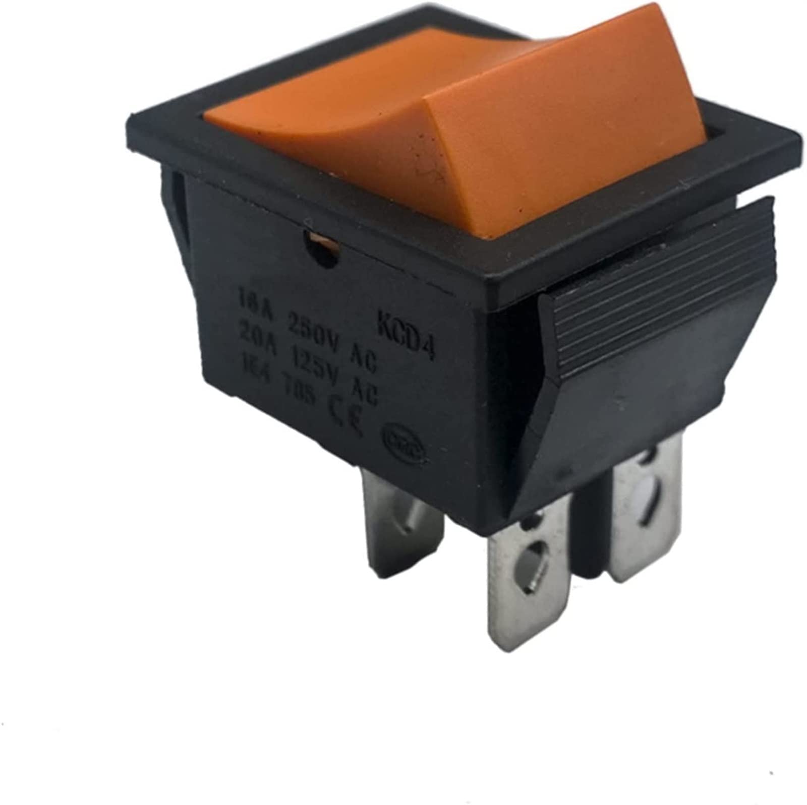 Interrupteur de bascule bipolaire 16A 250V orange à encastrer 31x25 mm pour bateau