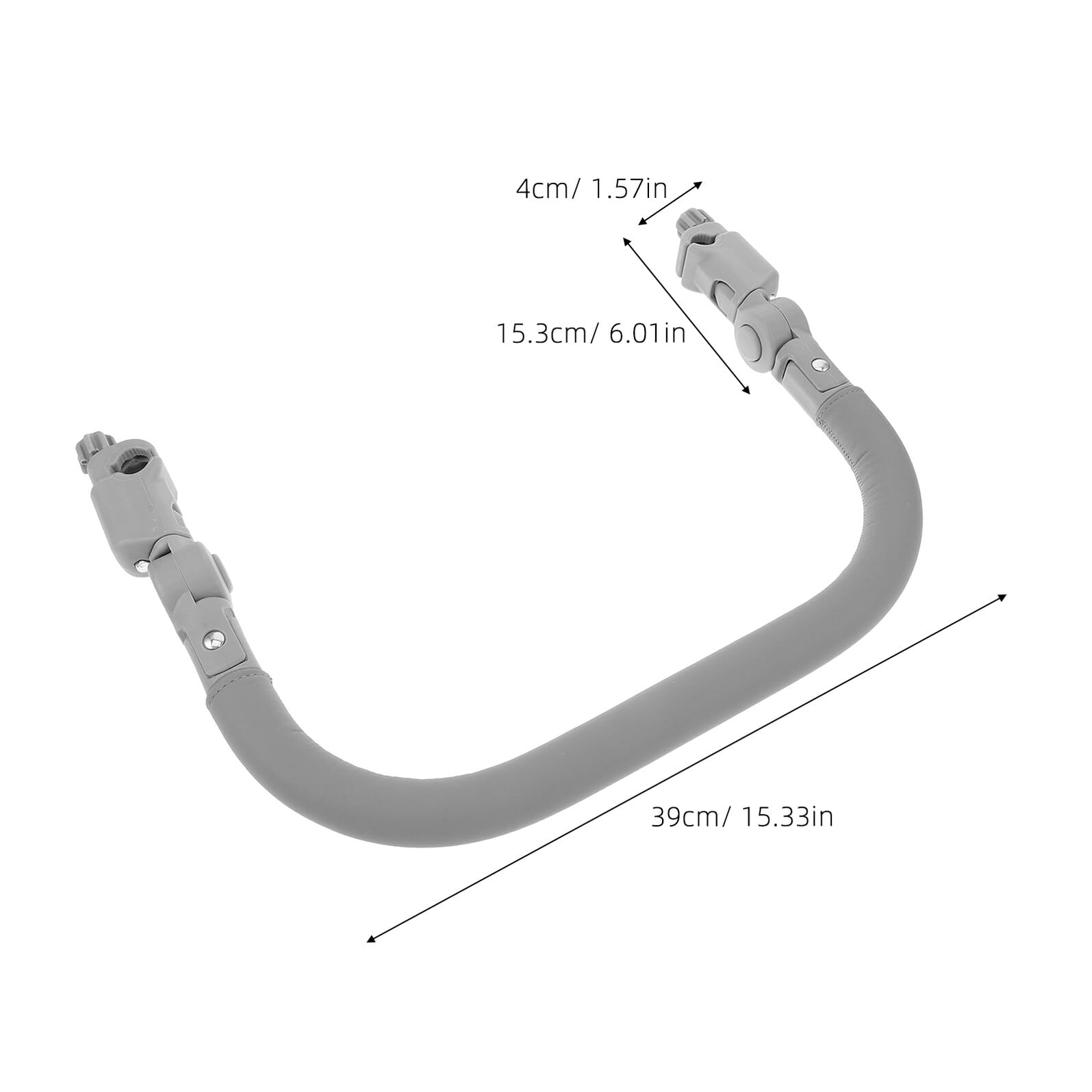 Barre d'Appui Universelle pour Poussette, Garde-Corps de Sécurité avec Repose-Pieds Rallongé, Main Courante Réglable et Amovible pour Bébé, Accessoire de Poussette Confort, Gris