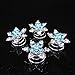 canjoyn 20 Pcs Snowflake Spin Hair Pins Swirl Hair Twists Coils Hair Clips Wedding Bridal Gem Rhinestone Metal Spiral Twist Bun Hair Pins Hair Accessories Jewel Hair Pin (Blue)