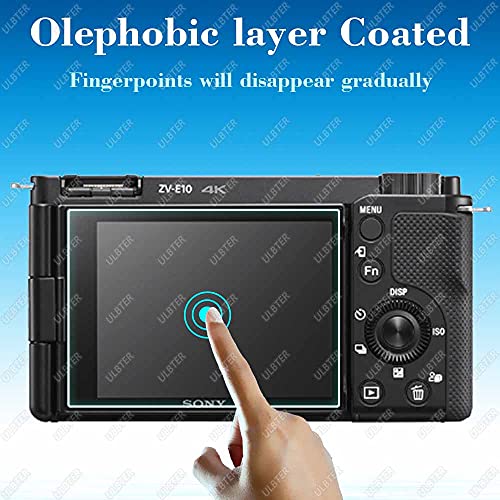 Ulbter Screen Protector For Sony Alpha Zv-E10 Zve10 Camera & Hot Shoe Cover 0.3Mm 9H Hardness Tempered Glass Cover Anti-Scrach Anti-Fingerprint Anti-Bubble [3+2 Pack] #TOP3