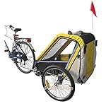 Papilioshop Leon Kinderanhänger Fahrradanhänger Jogger von 1 oder 2 Kinder (Gelb)