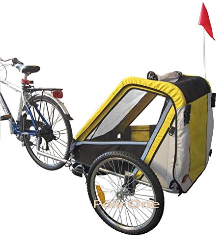Papilioshop Leon Kinderanhänger Fahrradanhänger Jogger von 1 oder 2 Kinder (Gelb)
