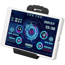 VBESTLIFE Computer Temp Monitor, 3.5Inch Mini USB C PC Temperature Display CPU Data Monitor PC Sensor Panel Display, for DIY Computer White