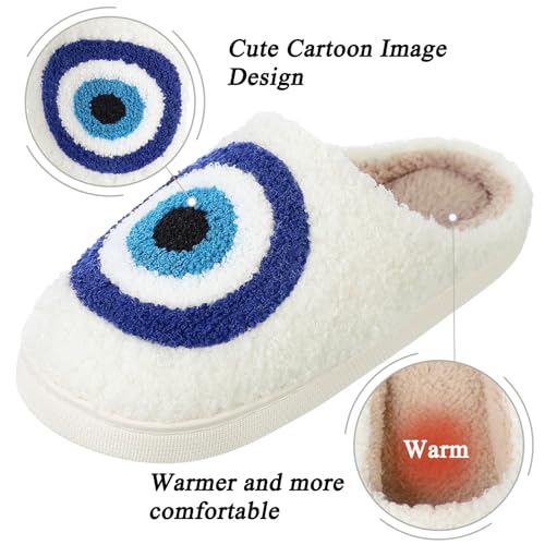 Menore Memory Foam Slippers for Womens Mens Plush Warm Spooky Lantern Cute Slippers House Shoes4