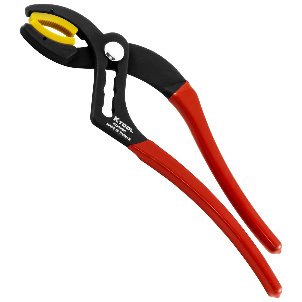 Photo 1 of K Tool International 54050; 10" Long Cannon Plug Pliers, Non-Marring Nylon Jaw, 4 Adjustable Positions, Fits A-N Electrical Connectors 3/4" to 2-1/2" Ideal for Gripping Items without Damaging
