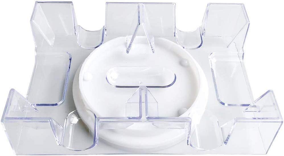 2 or 6 Deck Revolving Rotating Canasta Playing Card Tray