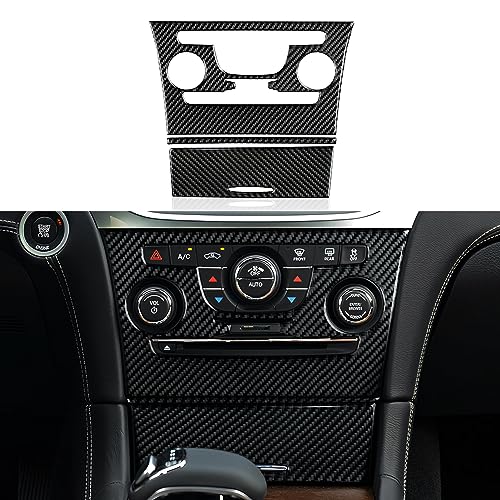 Image of Car Air Conditioning A /C Panel Decals for 2011-2014 Chrysler 300 / 300C / 300S / Limited /Base Accessories Carbon Fiber Interior Stickers