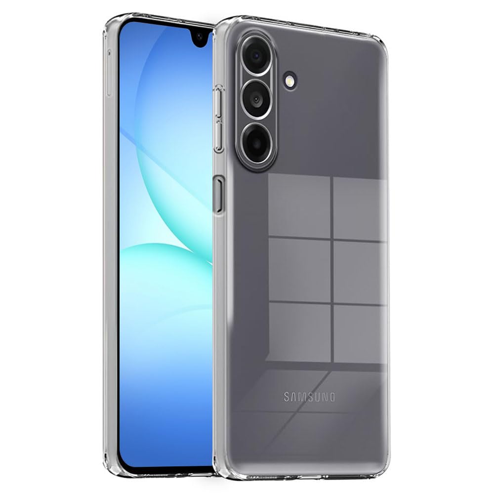 Amazon Brand – Solimo Mobile Cover for Samsung Galaxy A17 5G / F17 5G / M17 5G (Soft & Shockproof Back Case with inbuilt Cushioned Edges), Clear