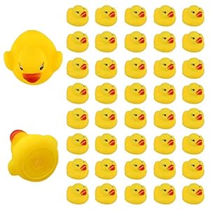 LUTER 36 Stuks Rubberen Eend Badspeelgoed Drijven en Piepen Mini Kleine Gele Eenden Badspeelgoed voor Kinderdouche…