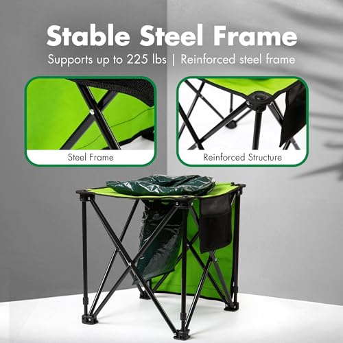 TravelJohn Foldable Commode Chair – Portable Toilet for Outdoor Use – Supports up to 225lbs - Image 4