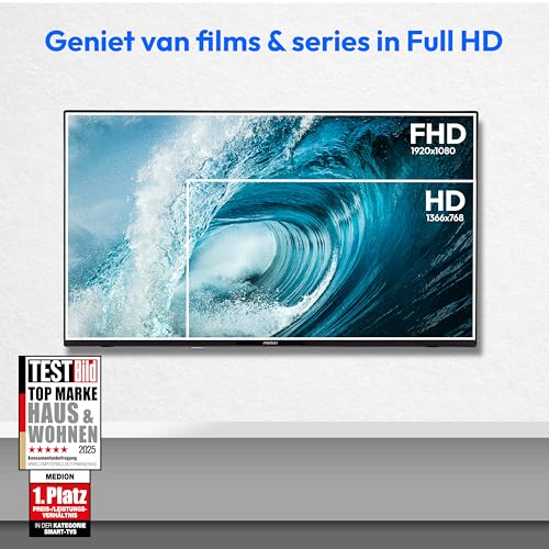 MEDION Full HD TV 80 cm (32 inch) (Smart TV, HDR, VIDAA Store, Netflix, Prime Video, Disney+, DAZN, Paramount+, HbbTV, PVR, Bluetooth), MD 832101 - Afbeelding 3