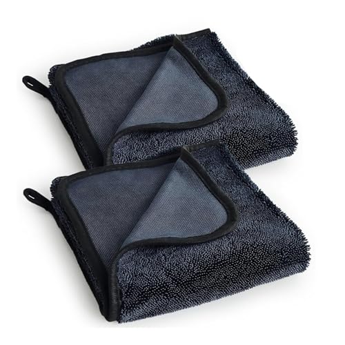 ZALAOR 2 Pack Magic Bathroom Drying Cloth Super Absorbent Microfibre Shower Cloth Multipurpose Magic Cleaning Cloths for Glass Windows & Tiles Streak-Free Car Drying Towel (40 × 40 cm)